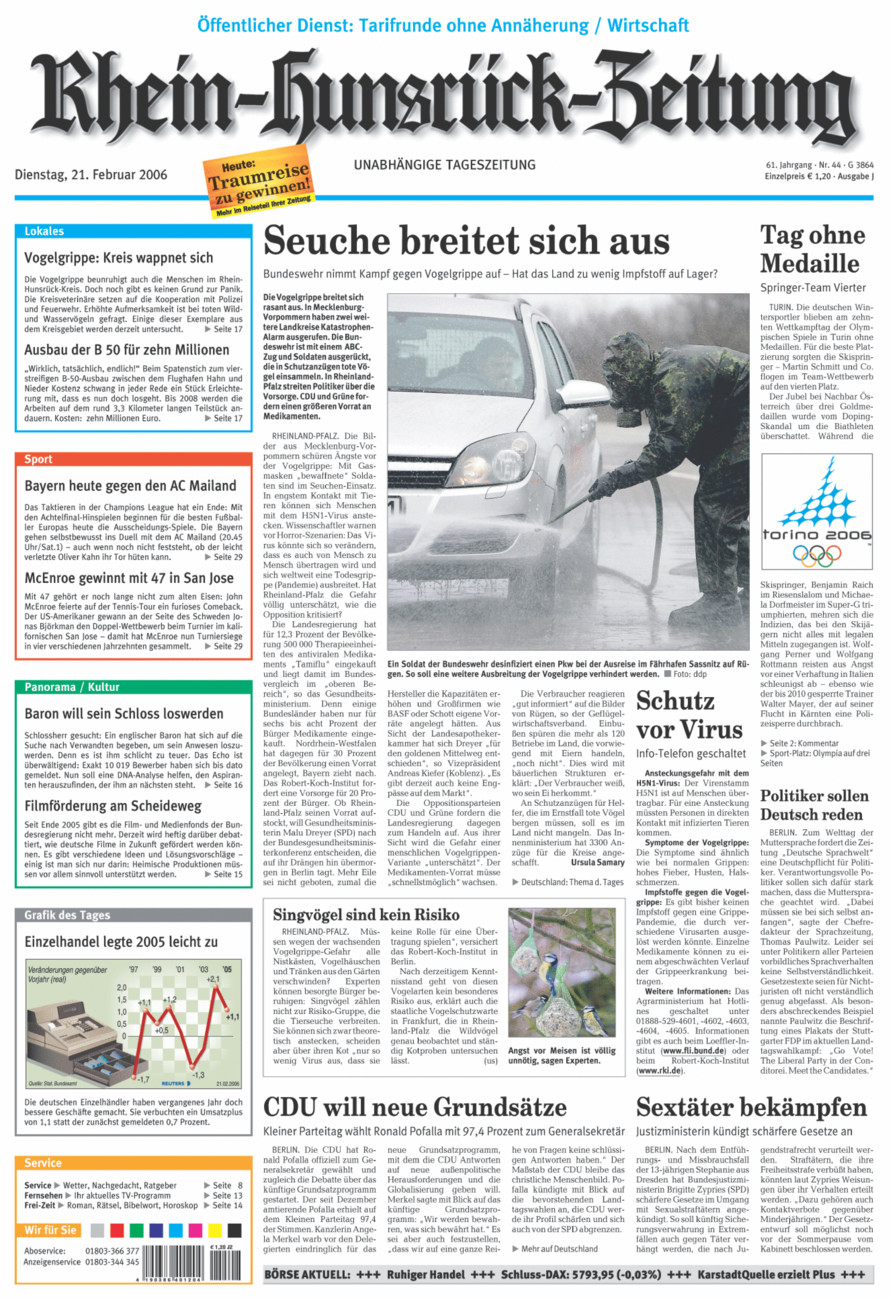 Rhein-Hunsrück-Zeitung vom Dienstag, 21.02.2006