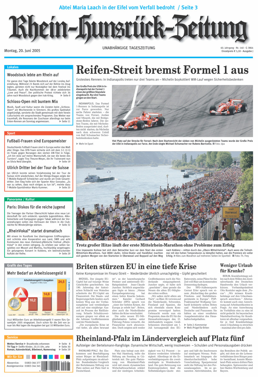 Rhein-Hunsrück-Zeitung vom Montag, 20.06.2005