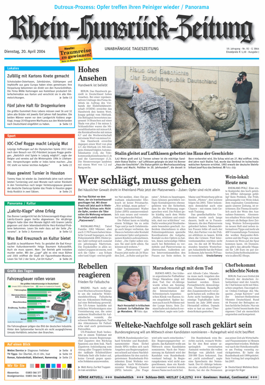 Rhein-Hunsrück-Zeitung vom Dienstag, 20.04.2004