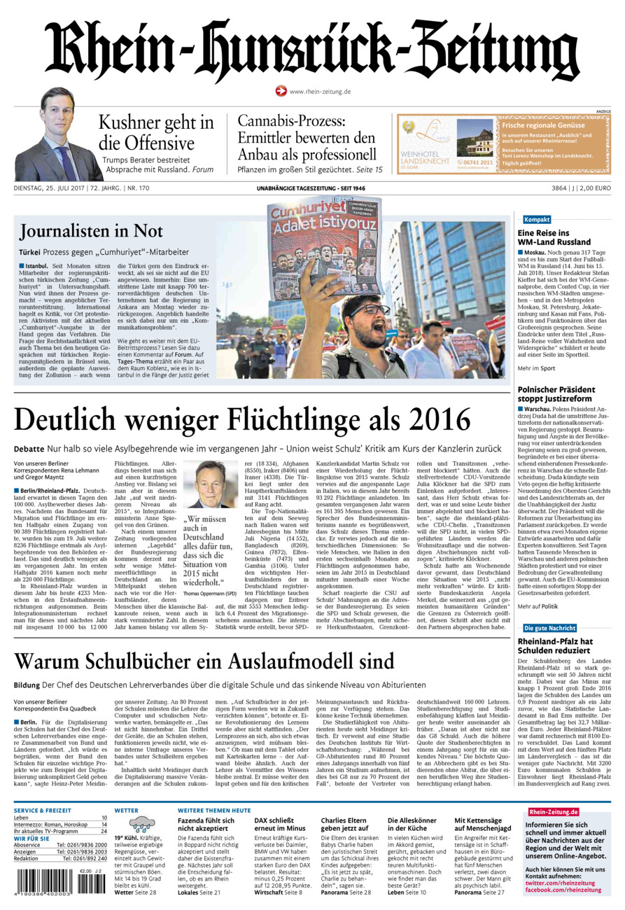 Rhein-Hunsrück-Zeitung vom Dienstag, 25.07.2017