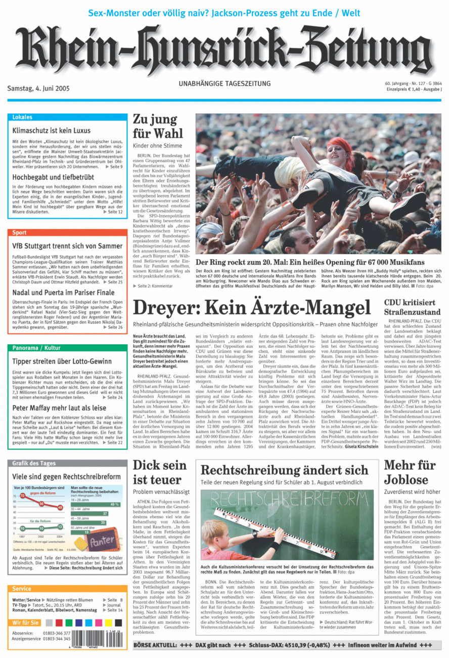Rhein-Hunsrück-Zeitung vom Samstag, 04.06.2005