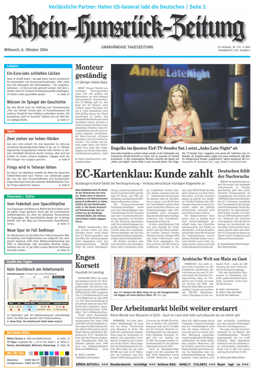 Rhein-Hunsrück-Zeitung vom Mittwoch, 06.10.2004