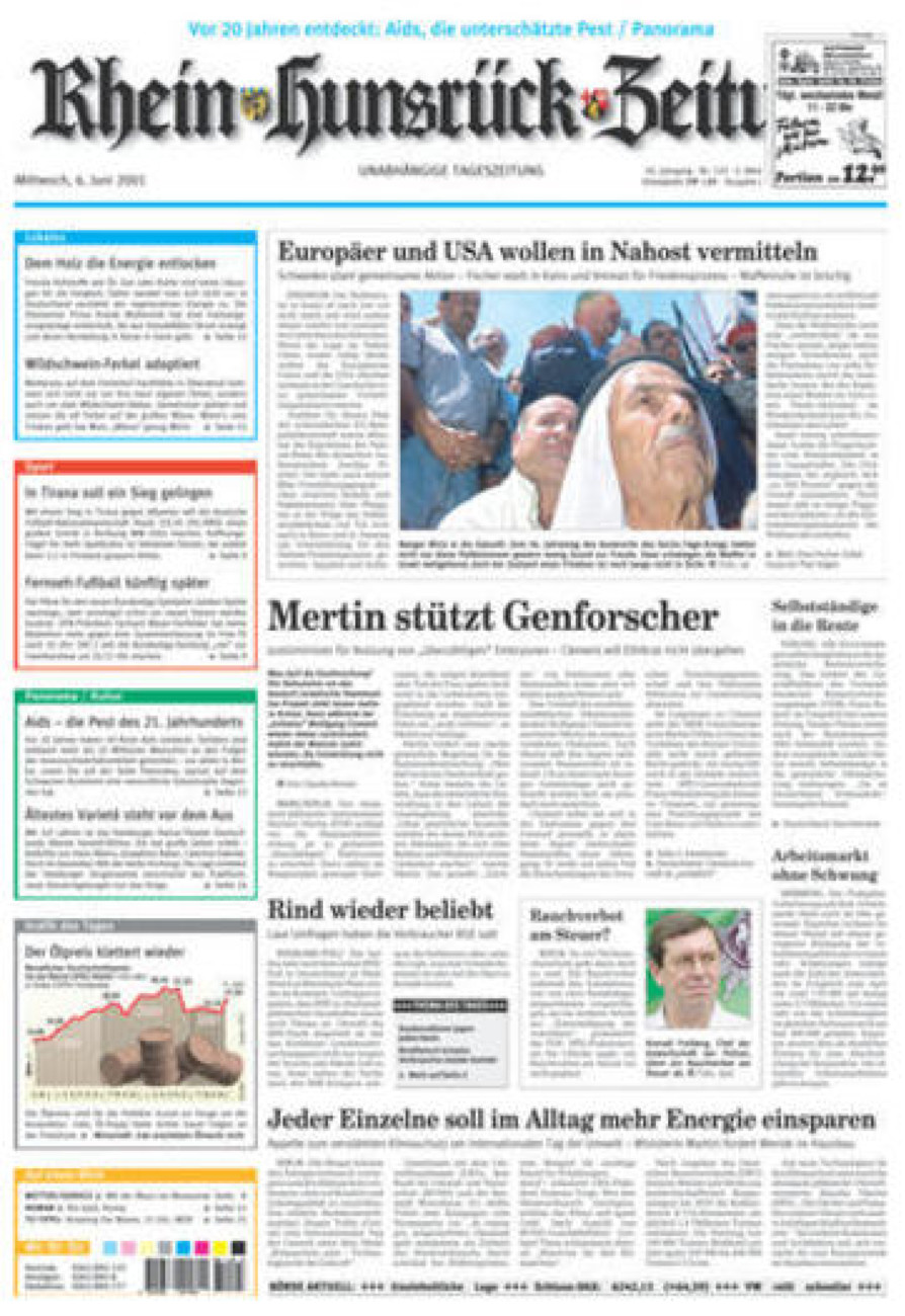 Rhein-Hunsrück-Zeitung vom Mittwoch, 06.06.2001