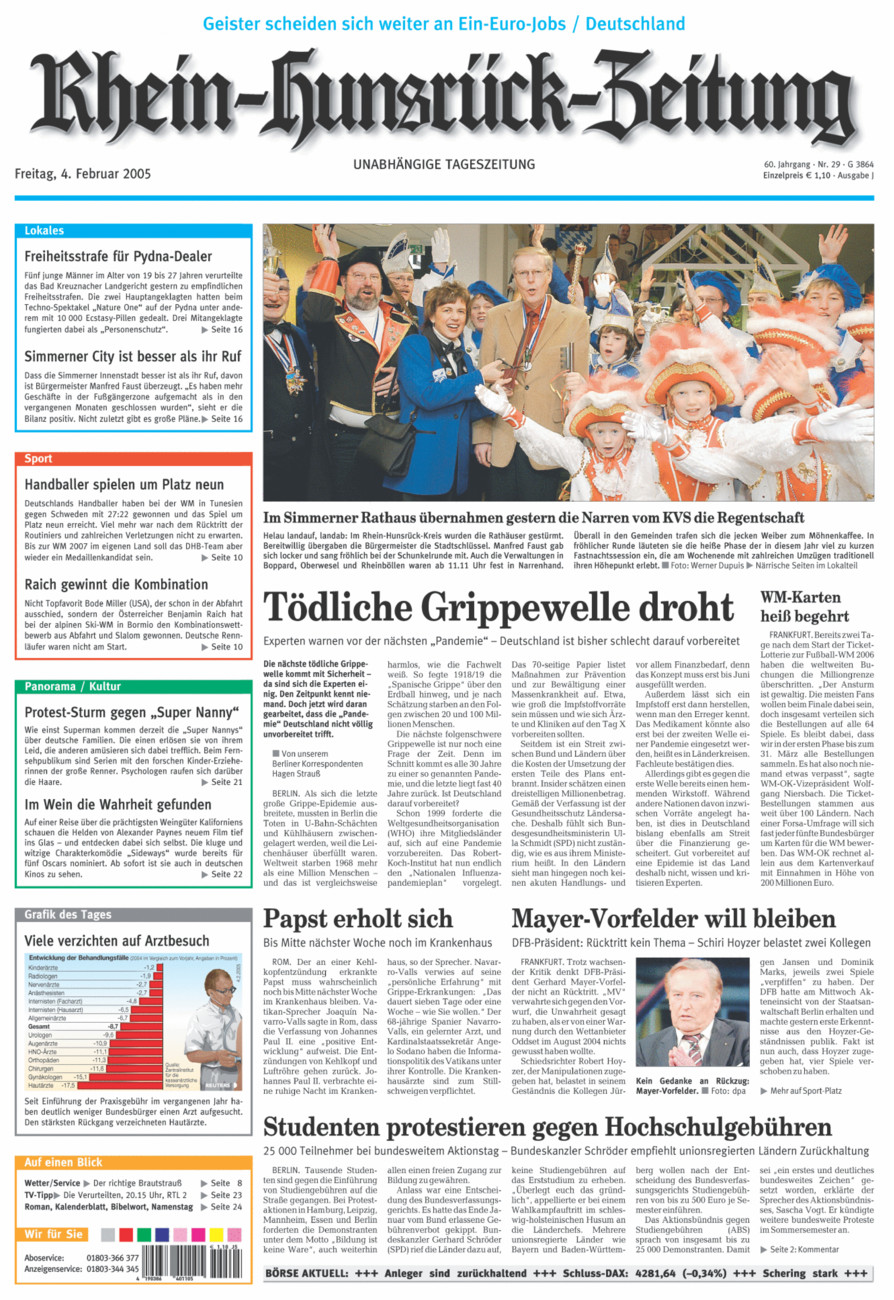 Rhein-Hunsrück-Zeitung vom Freitag, 04.02.2005