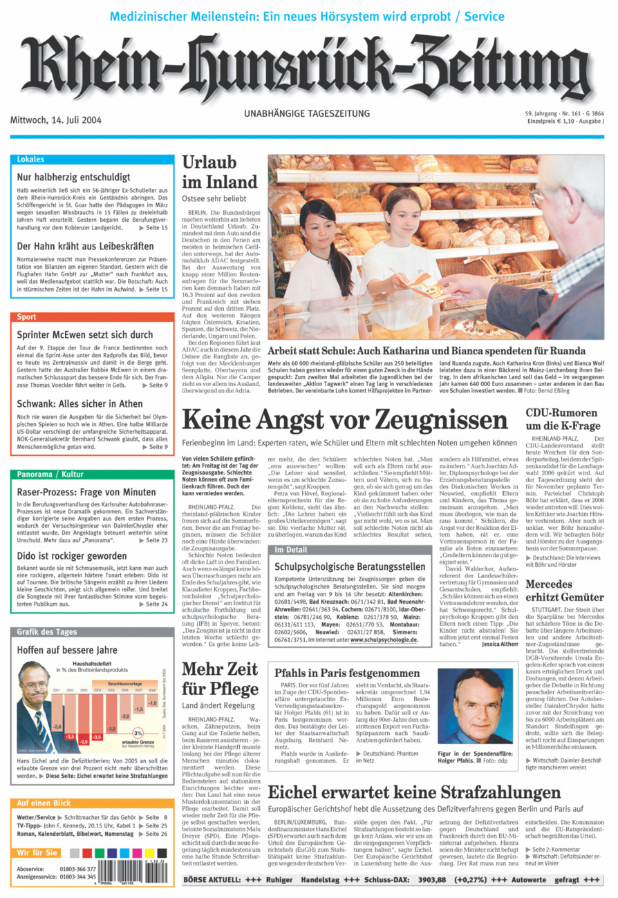 Rhein-Hunsrück-Zeitung vom Mittwoch, 14.07.2004