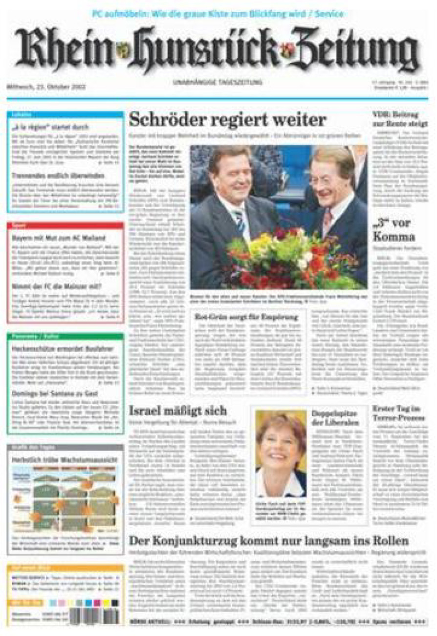 Rhein-Hunsrück-Zeitung vom Mittwoch, 23.10.2002