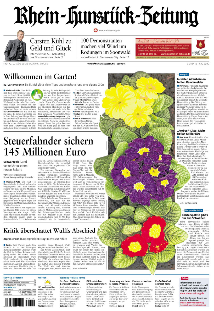 Rhein-Hunsrück-Zeitung vom Freitag, 09.03.2012