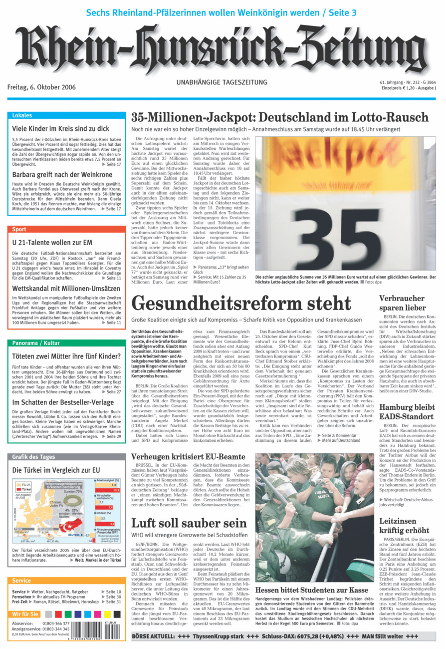 Rhein-Hunsrück-Zeitung vom Freitag, 06.10.2006