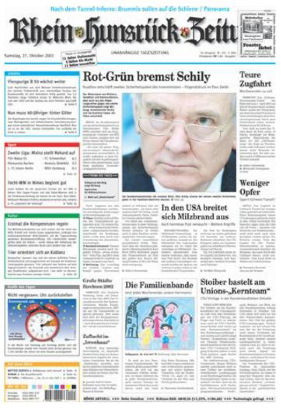 Rhein-Hunsrück-Zeitung vom Samstag, 27.10.2001