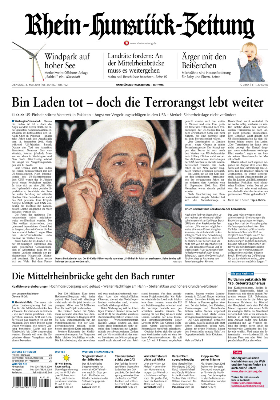 Rhein-Hunsrück-Zeitung vom Dienstag, 03.05.2011