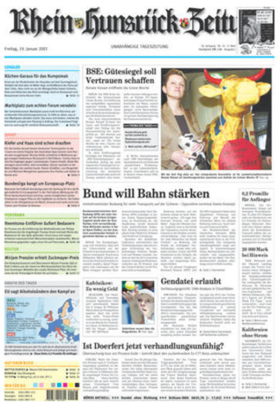 Rhein-Hunsrück-Zeitung vom Freitag, 19.01.2001
