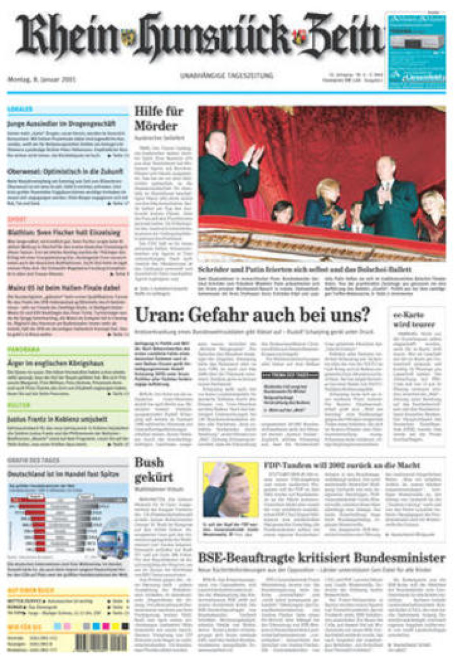 Rhein-Hunsrück-Zeitung vom Montag, 08.01.2001