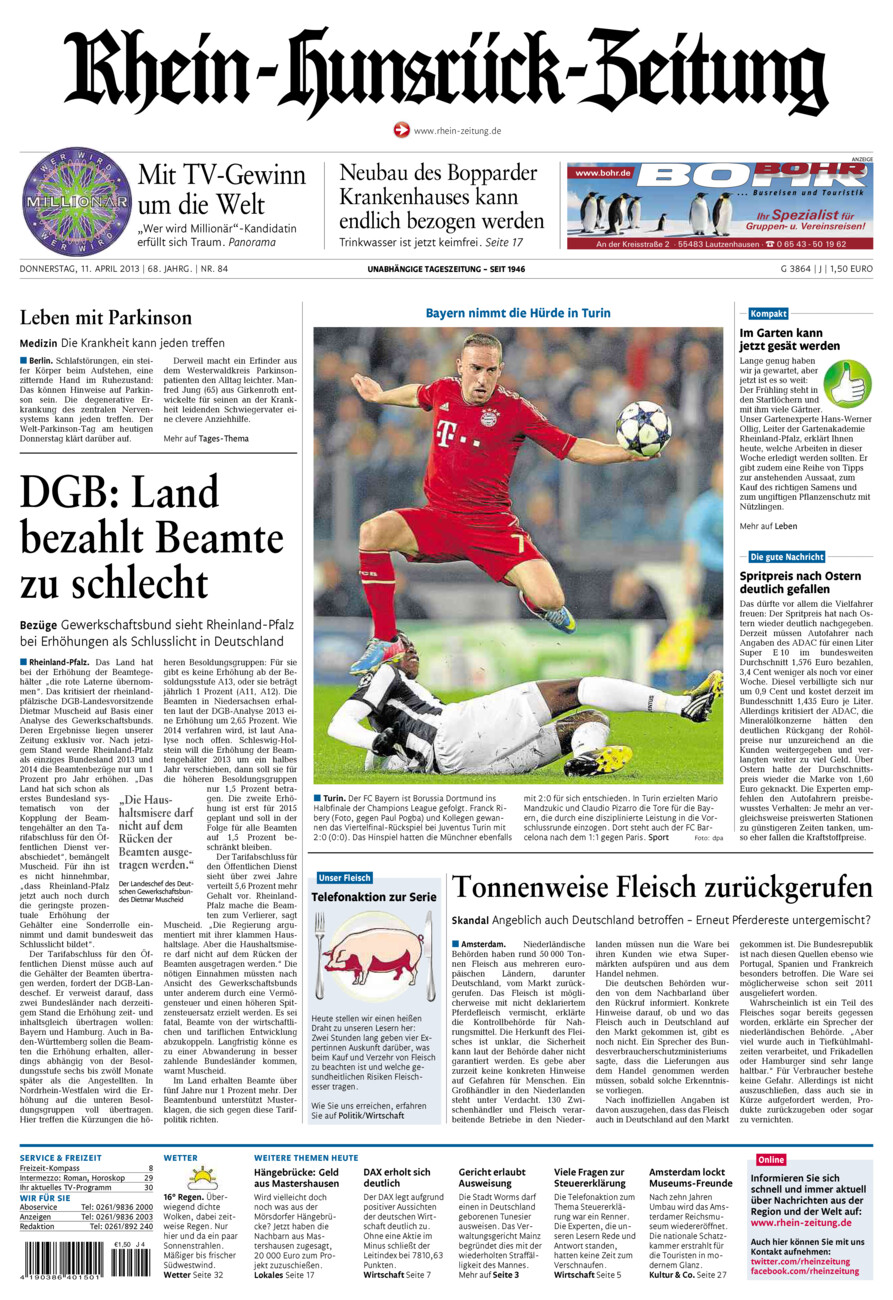 Rhein-Hunsrück-Zeitung vom Donnerstag, 11.04.2013