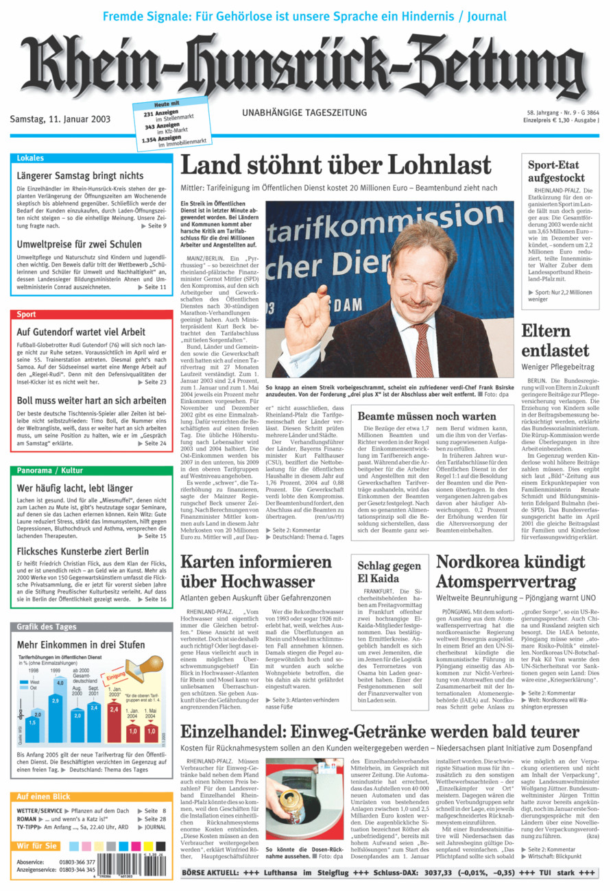 Rhein-Hunsrück-Zeitung vom Samstag, 11.01.2003