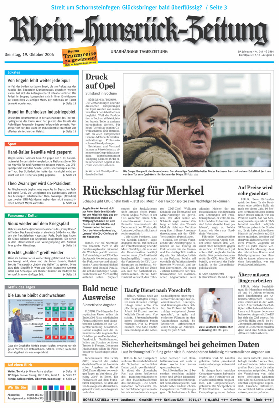 Rhein-Hunsrück-Zeitung vom Dienstag, 19.10.2004