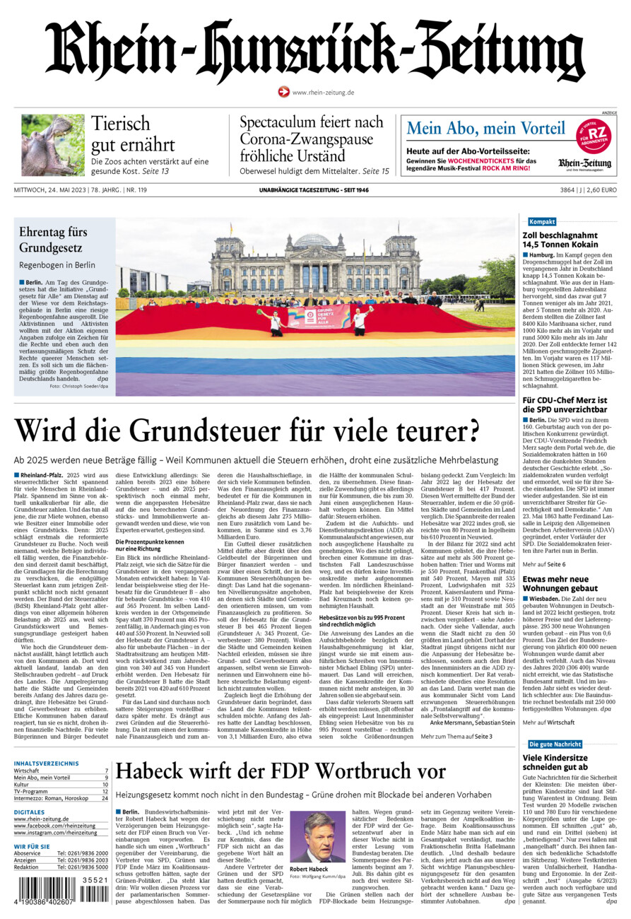 Rhein-Hunsrück-Zeitung vom Mittwoch, 24.05.2023