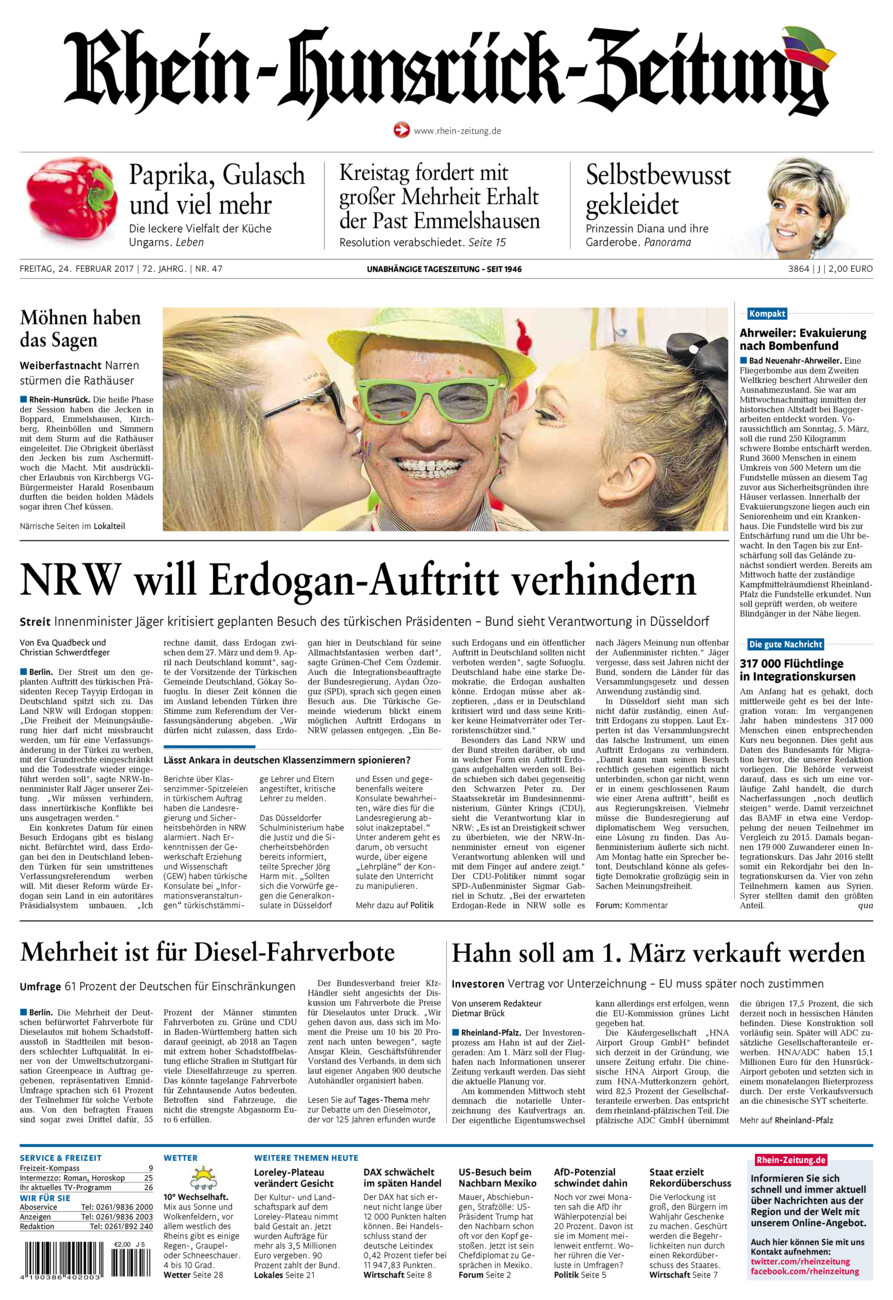 Rhein-Hunsrück-Zeitung vom Freitag, 24.02.2017