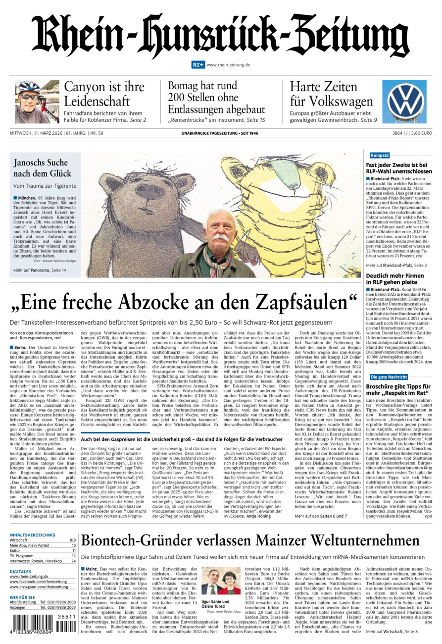 Rhein-Hunsrück-Zeitung vom Mittwoch, 11.03.2026
