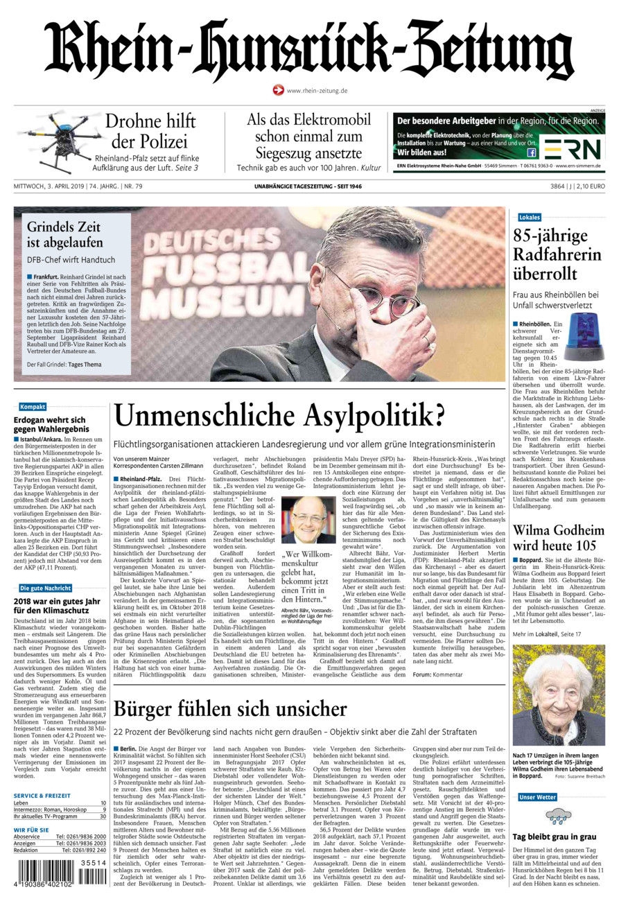 Rhein-Hunsrück-Zeitung vom Mittwoch, 03.04.2019