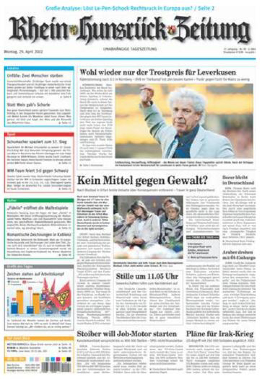 Rhein-Hunsrück-Zeitung vom Montag, 29.04.2002