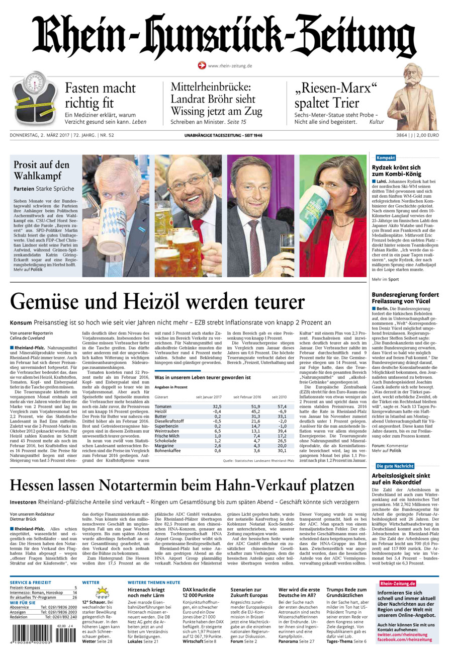 Rhein-Hunsrück-Zeitung vom Donnerstag, 02.03.2017