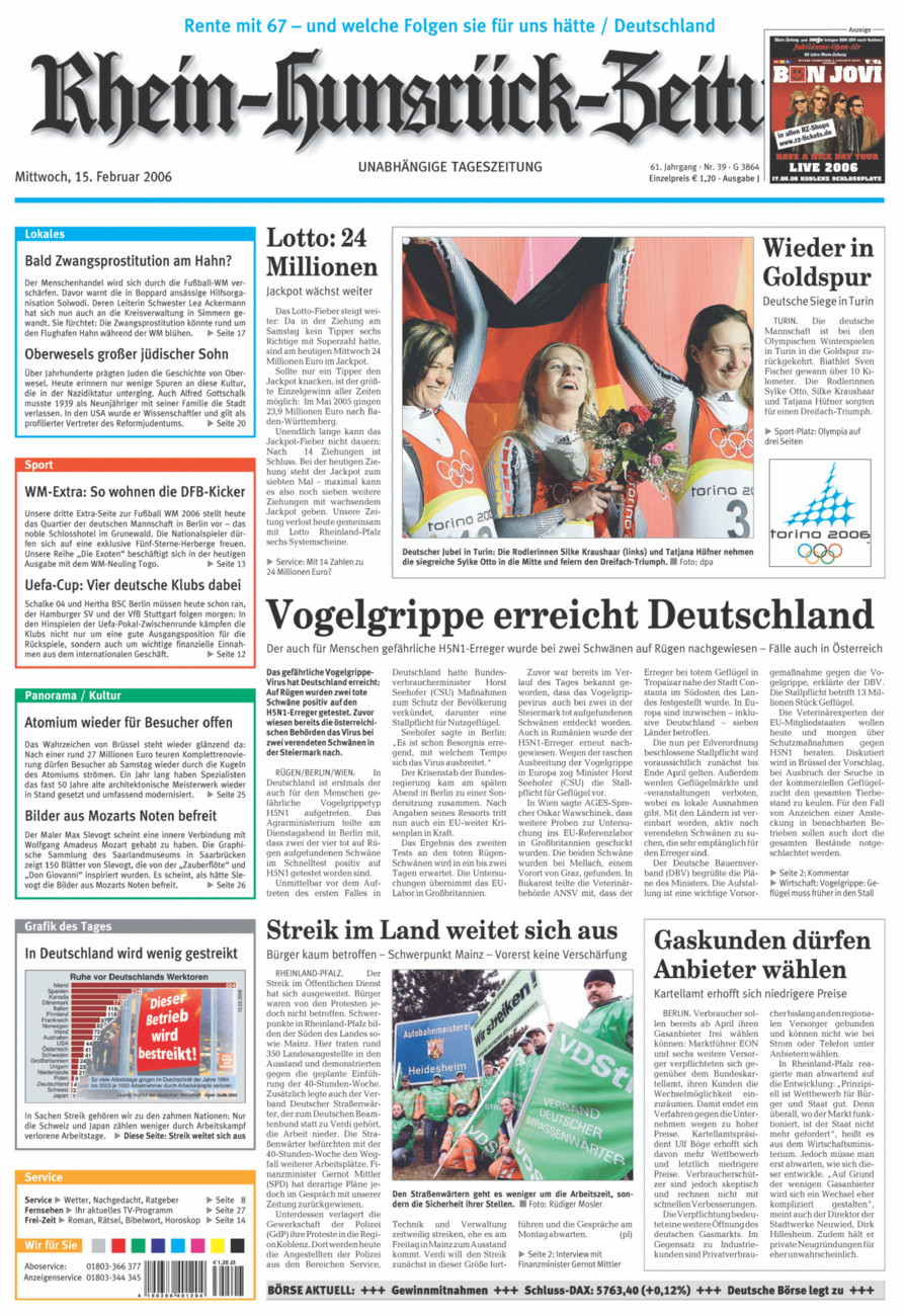 Rhein-Hunsrück-Zeitung vom Mittwoch, 15.02.2006