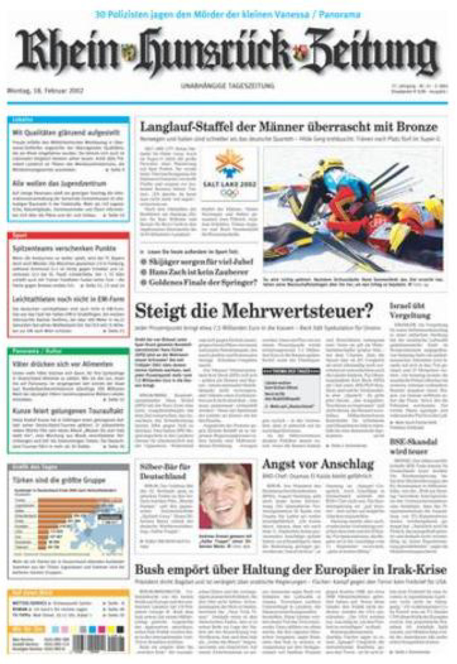 Rhein-Hunsrück-Zeitung vom Montag, 18.02.2002