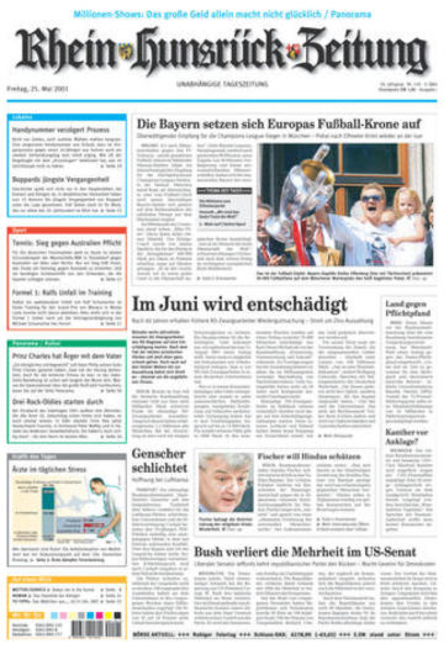 Rhein-Hunsrück-Zeitung vom Freitag, 25.05.2001