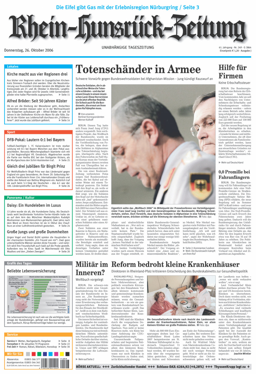 Rhein-Hunsrück-Zeitung vom Donnerstag, 26.10.2006