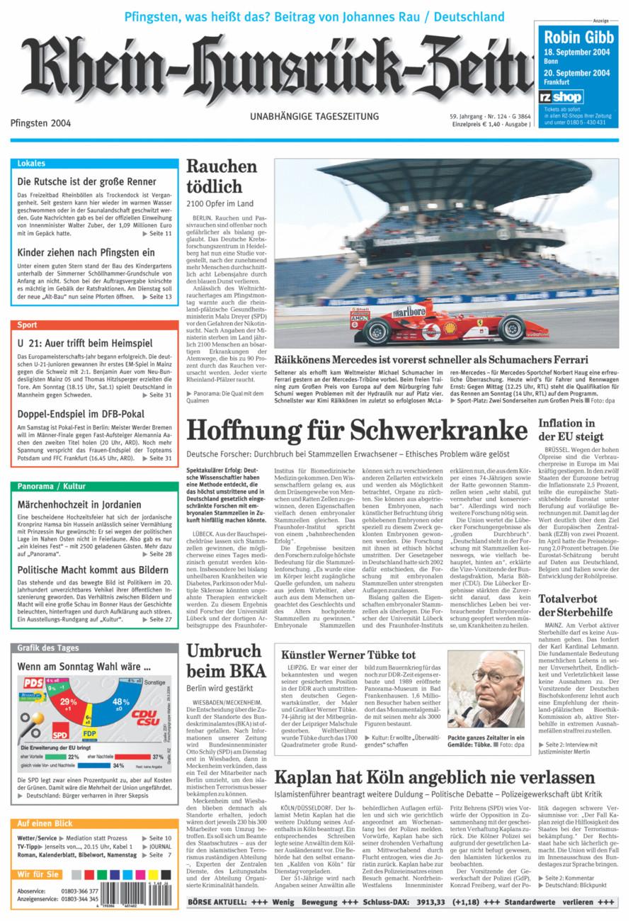 Rhein-Hunsrück-Zeitung vom Samstag, 29.05.2004