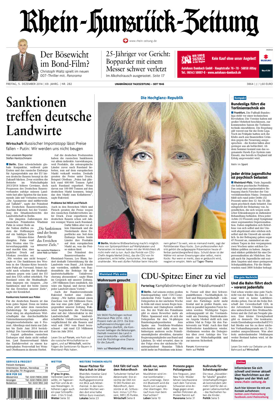 Rhein-Hunsrück-Zeitung vom Freitag, 05.12.2014