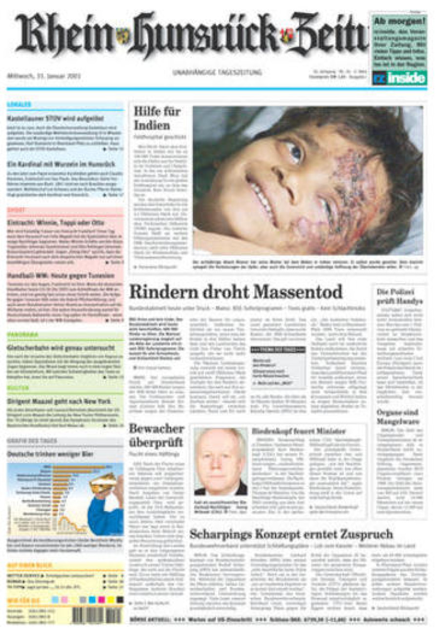Rhein-Hunsrück-Zeitung vom Mittwoch, 31.01.2001
