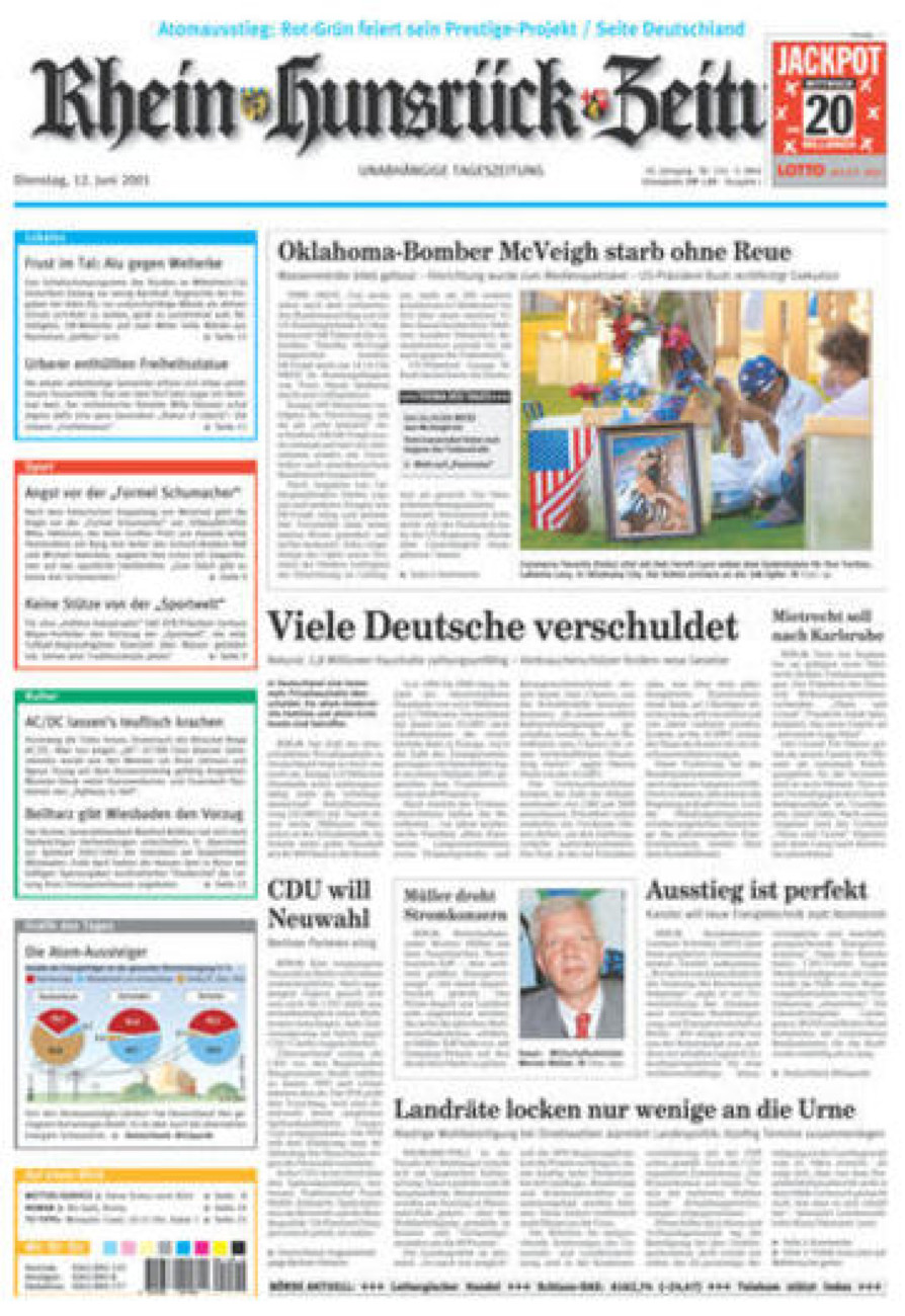 Rhein-Hunsrück-Zeitung vom Dienstag, 12.06.2001