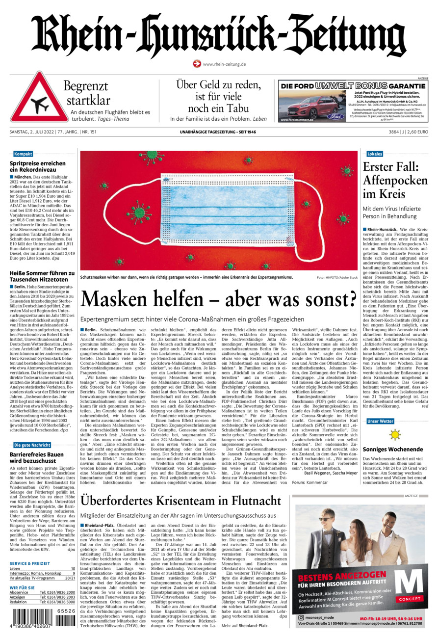 Rhein-Hunsrück-Zeitung vom Samstag, 02.07.2022