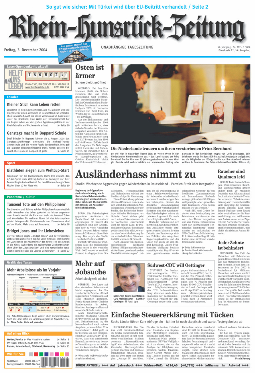 Rhein-Hunsrück-Zeitung vom Freitag, 03.12.2004