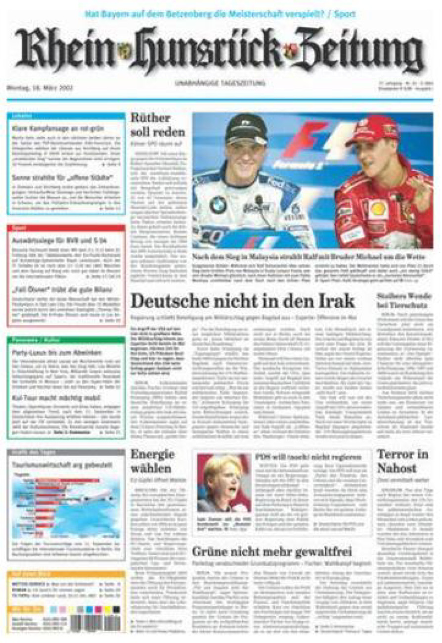 Rhein-Hunsrück-Zeitung vom Montag, 18.03.2002