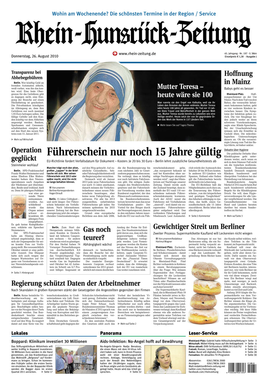 Rhein-Hunsrück-Zeitung vom Donnerstag, 26.08.2010