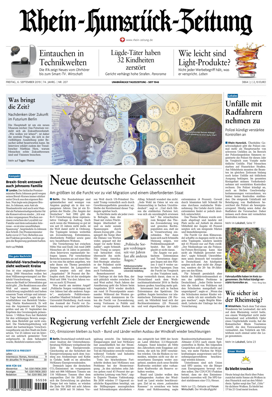 Rhein-Hunsrück-Zeitung vom Freitag, 06.09.2019