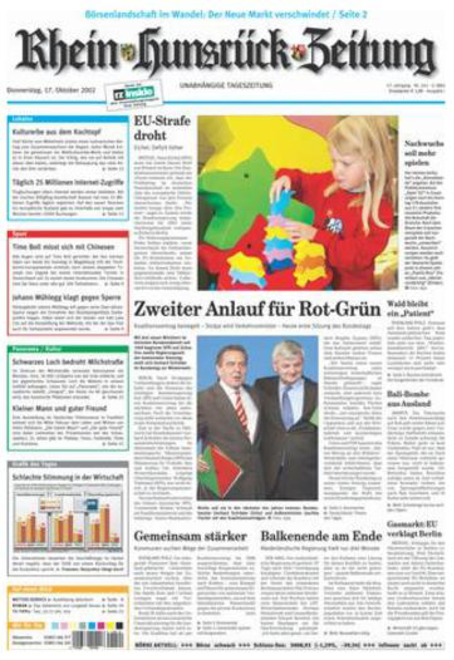 Rhein-Hunsrück-Zeitung vom Donnerstag, 17.10.2002