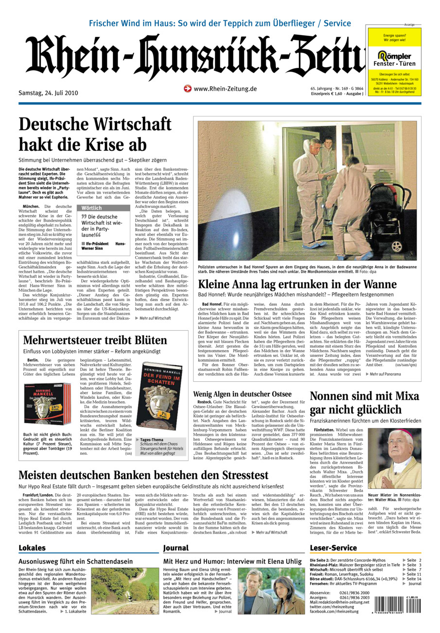 Rhein-Hunsrück-Zeitung vom Samstag, 24.07.2010