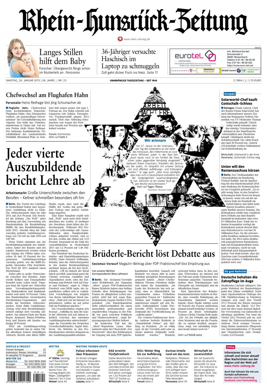 Rhein-Hunsrück-Zeitung vom Samstag, 26.01.2013