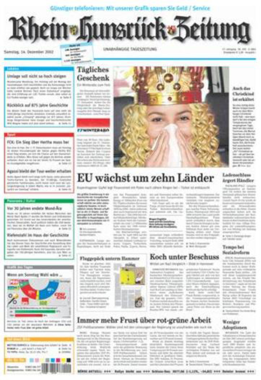 Rhein-Hunsrück-Zeitung vom Samstag, 14.12.2002