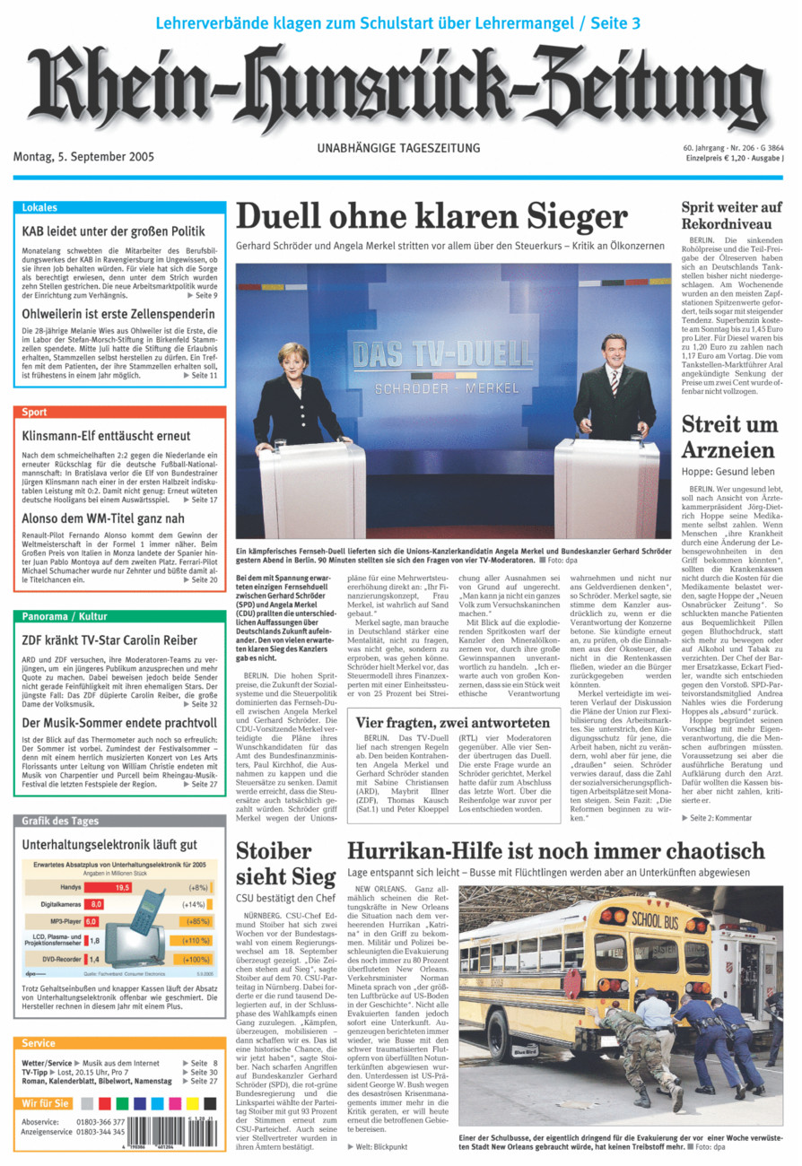 Rhein-Hunsrück-Zeitung vom Montag, 05.09.2005
