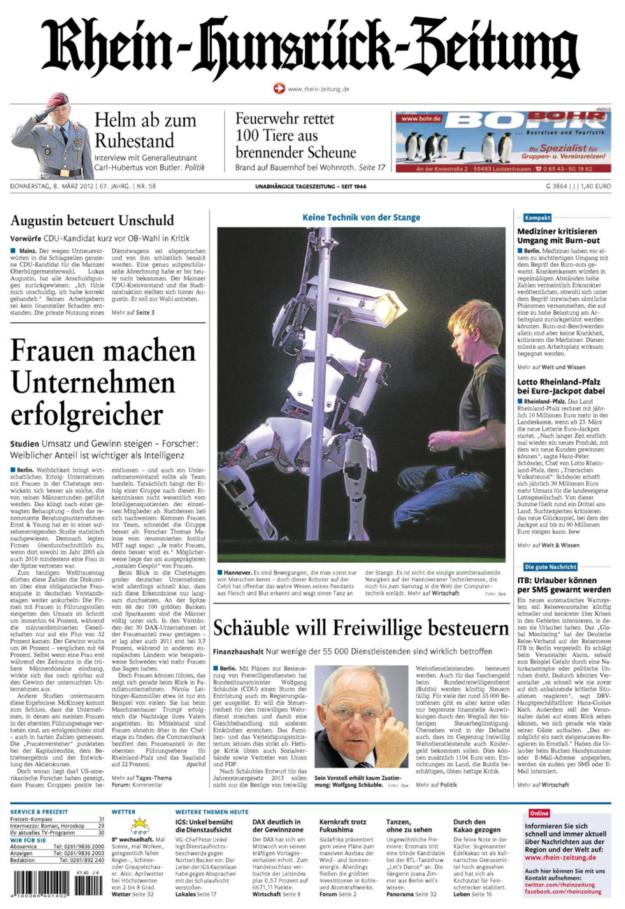 Rhein-Hunsrück-Zeitung vom Donnerstag, 08.03.2012