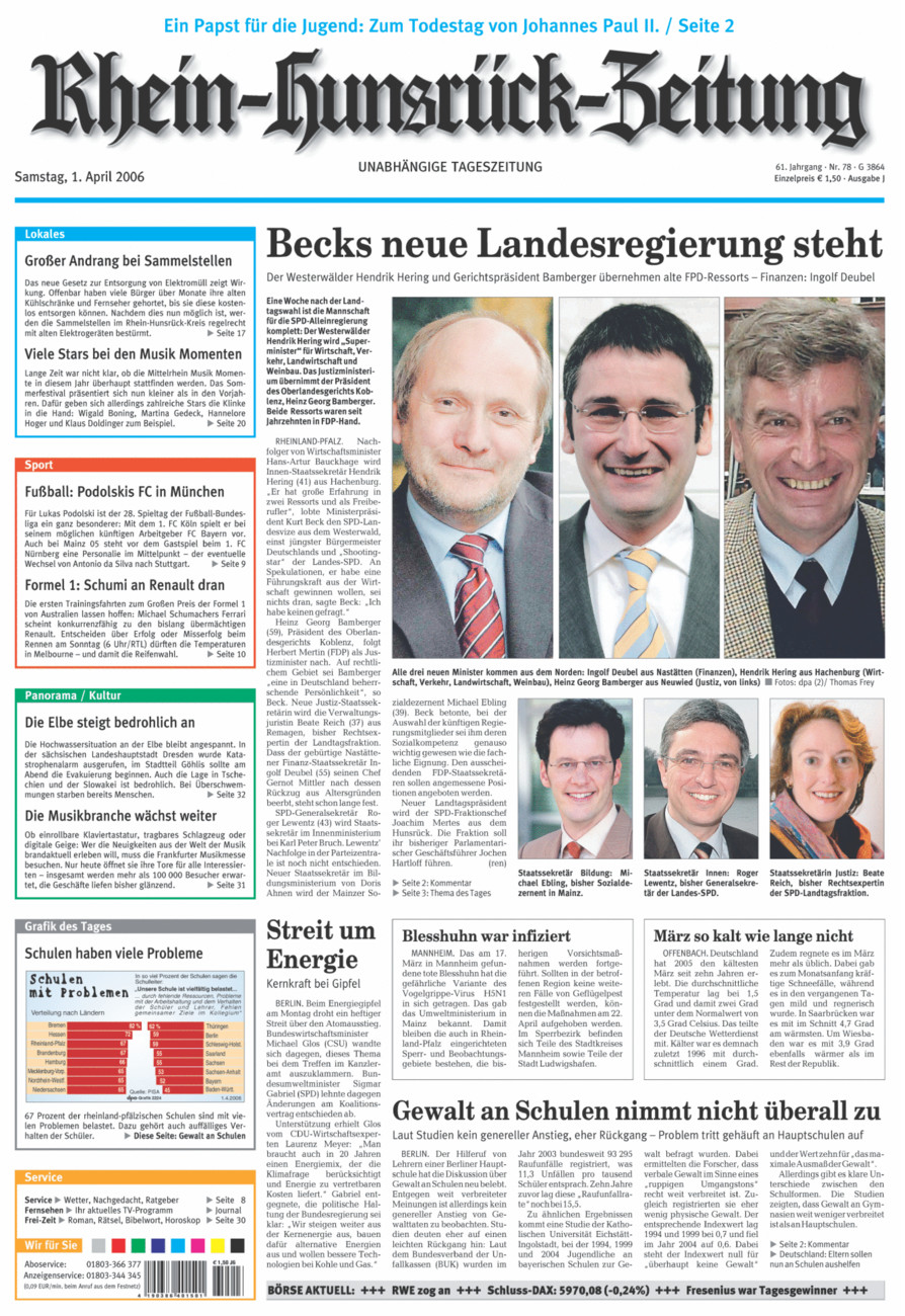 Rhein-Hunsrück-Zeitung vom Samstag, 01.04.2006