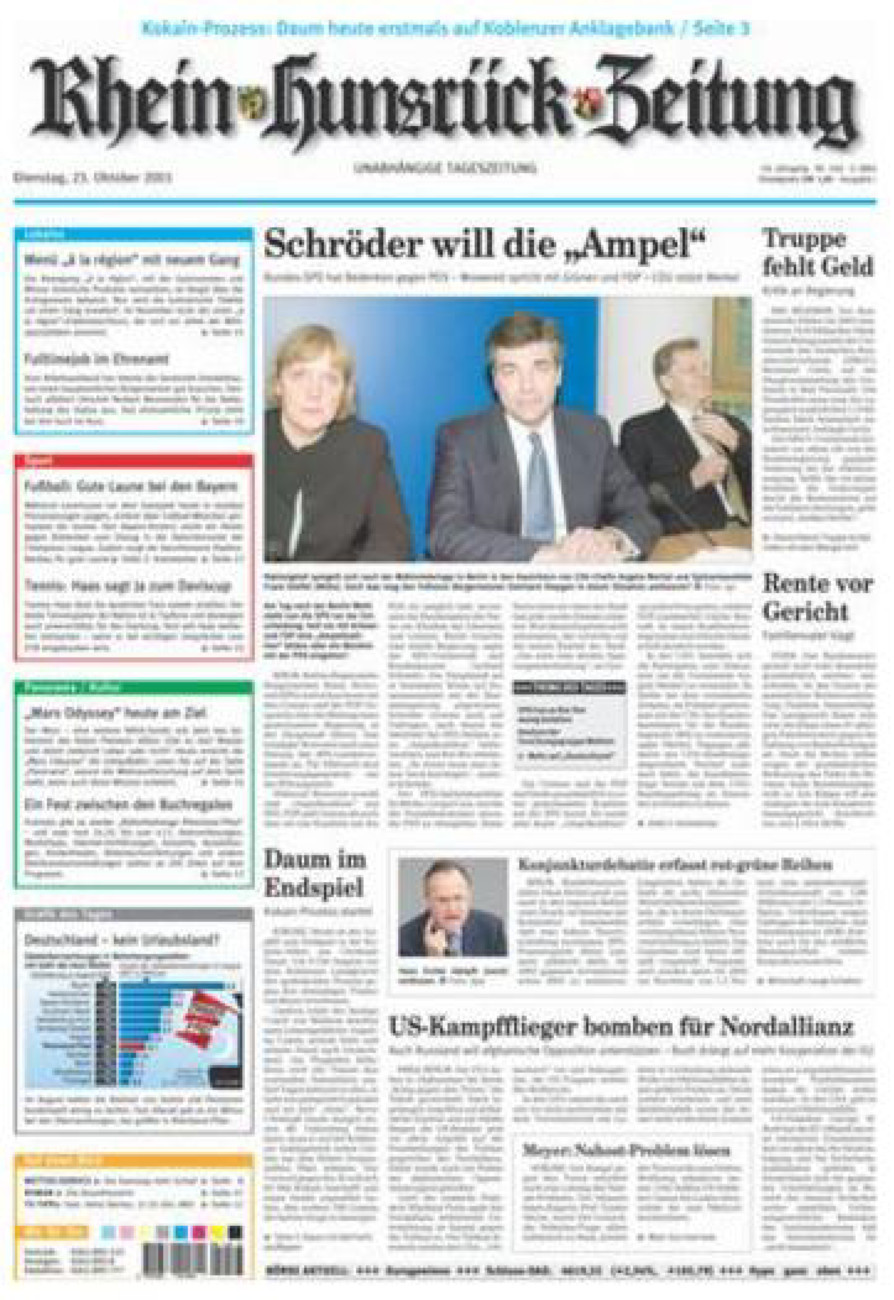 Rhein-Hunsrück-Zeitung vom Dienstag, 23.10.2001