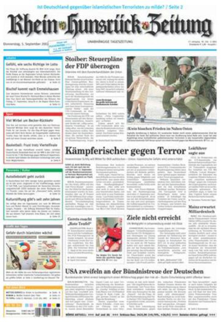 Rhein-Hunsrück-Zeitung vom Donnerstag, 05.09.2002