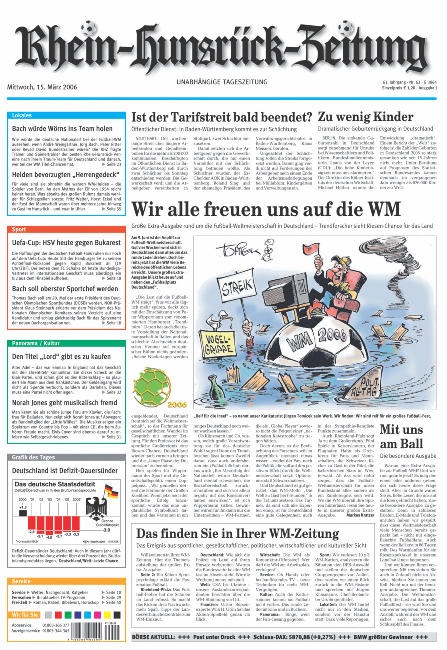 Rhein-Hunsrück-Zeitung vom Mittwoch, 15.03.2006