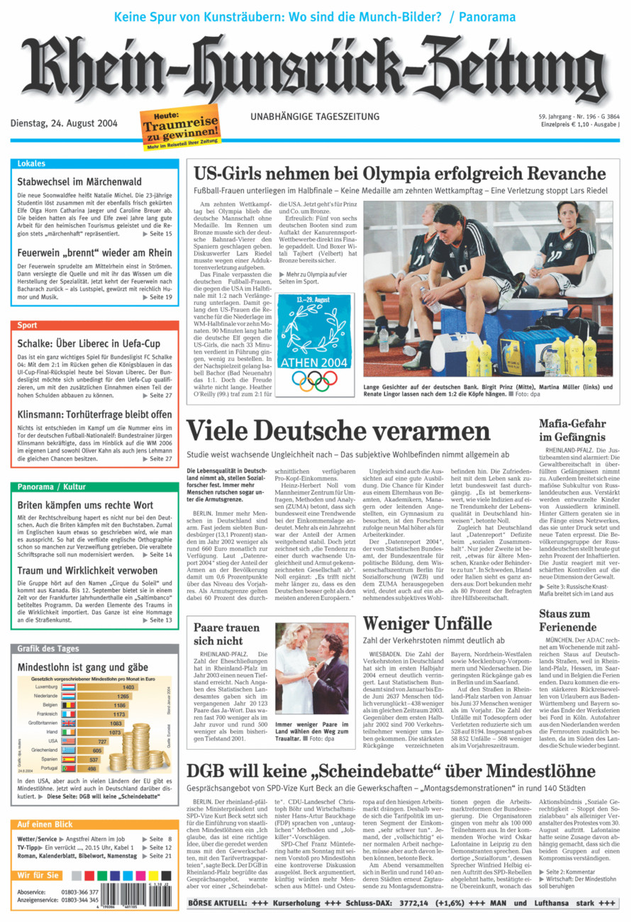 Rhein-Hunsrück-Zeitung vom Dienstag, 24.08.2004