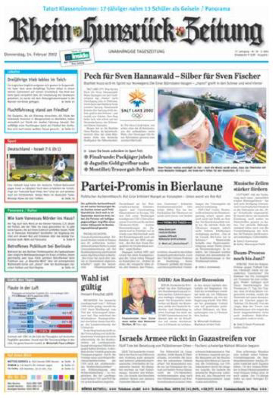 Rhein-Hunsrück-Zeitung vom Donnerstag, 14.02.2002